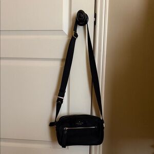 kate spade Black Nylon Messenger Crossbody with Silver Hardware